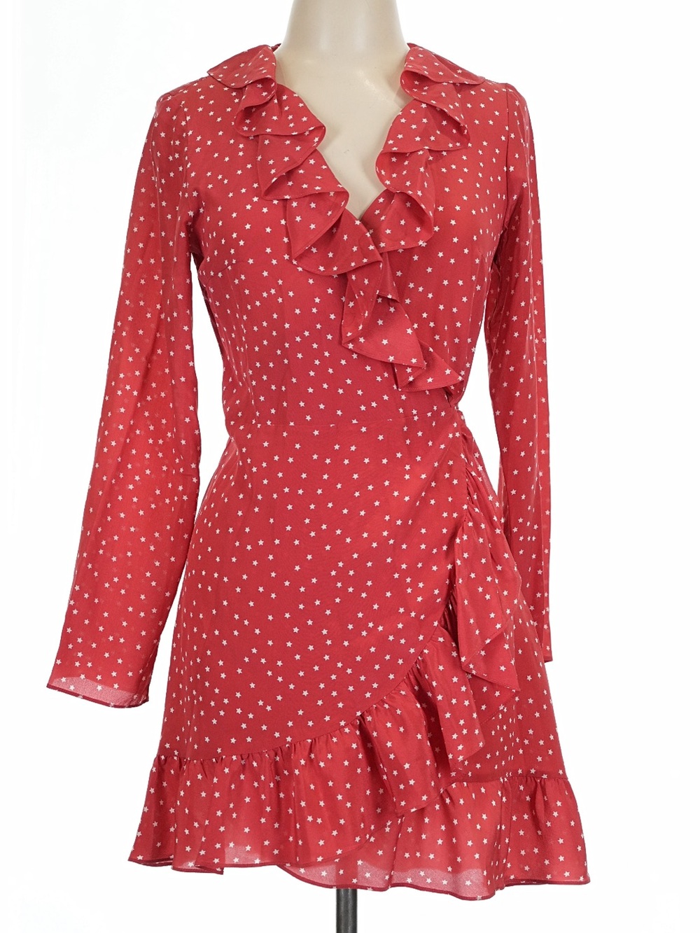Excellent Condition Realisation Par 100% SILK Alexandra Red Wrap Dress. Size L